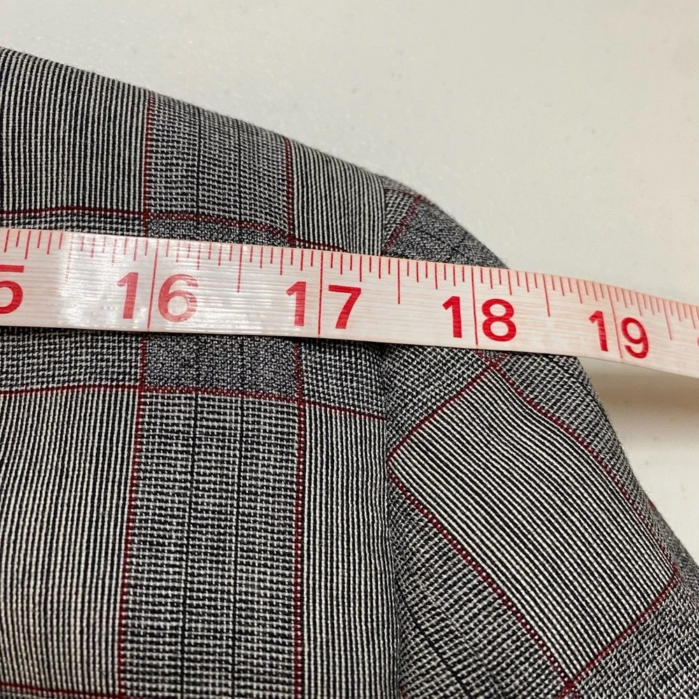 Vtg Bespoke 2 Piece Suit Mens 36R Gray Windowpane Plaid Dandy Heritage Ivy